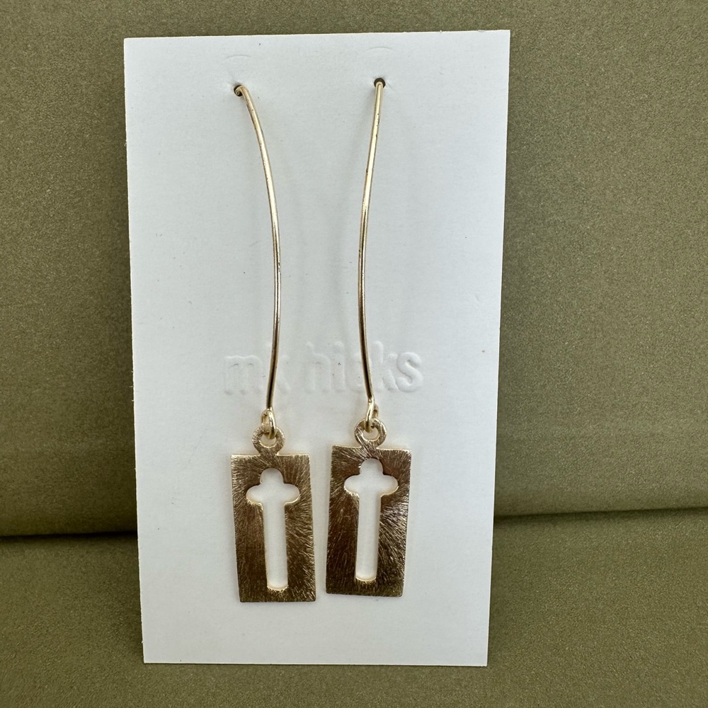 Elegant Gold Cross Earrings